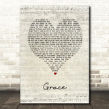 The Wolfe Tones Grace Script Heart Song Lyric Music Art Print