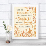 Autumn Leaves Confetti Personalized Wedding Sign