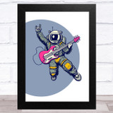 Astronaut Floating Playing Guitar Children's Kids Wall Art Print