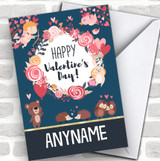 Cute Animal Characters Personalized Valentine's Day Card