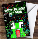 Unspeakable Youtuber Frog Splatter Art Black Children's Kids Birthday Card