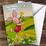 Piglet Winnie The Pooh Retro Children's Kids Personalized Birthday Card