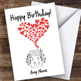 House With Hearts Romantic Personalized Birthday Card