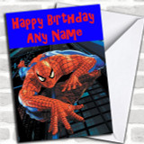 Spiderman Climbing Personalized Birthday Card