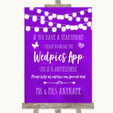 Purple Watercolour Lights Wedpics App Photos Personalized Wedding Sign