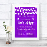 Purple Watercolour Lights Wedpics App Photos Personalized Wedding Sign
