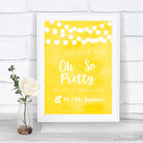 Yellow Watercolour Lights Toilet Get Out & Dance Personalized Wedding Sign