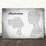 Nothing but Thieves Amsterdam Man Lady Couple Grey Song Lyric Art Print