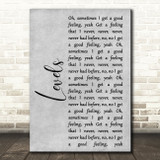 Avicii Levels Grey Rustic Script Song Lyric Art Print