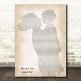 Celine Dion Because You Loved Me Mother & Child Song Lyric Art Print