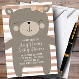 Large Teddy Bear Neutral Invitations Baby Shower Invitations