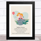 Daddy's Princess Design 4 Dad Father's Day Gift Wall Art Print