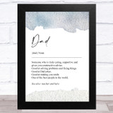 Noun Dad Word Dictionary Dad Father's Day Gift Wall Art Print