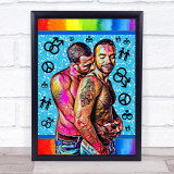 Bright colorful Two Men Gay Pride Wall Art Print