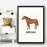 Horse Hand Drawn Simple Wall Art Print