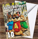 Alvin And The Chipmunks Graffiti Personalized Birthday Card