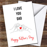 Heart Shape Hands Line Art Personalized Father's Day Greetings Card
