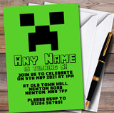 Minecraft Creeper Children's Kids Personalized Birthday Party Invitations