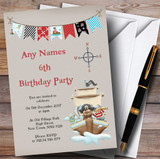 Pirate Ship Bunting Children's Birthday Party Invitations