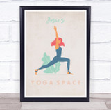 Knee Bent Lady Yoga Gym Space Room Personalized Wall Art Sign