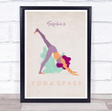 Woman Posed Yoga Gym Space Room Personalized Wall Art Sign