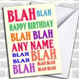 Funny Joke Blah Blah Personalized Birthday Card