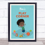 Child Playing Toys Play Corner Room Personalized Wall Art Sign