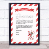 Santa Red And White Christmas Letter Certificate Award Print