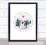 Personalized Mr Mrs Penguin First Christmas Event Sign Print