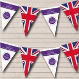 Union Jack Purple Queen's 70 Years Platinum Jubilee Personalised Party Bunting