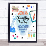 Thanks For Being The Best Chemistry Teacher Science Personalized Gift Print