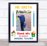 Thank You Teacher Photo Bright Colourful School Personalized Gift Print