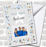 Well Done Stars Blue Photo Congratulations Any Occasion Personalized Card