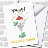 Cat In A Cocktail Glass Congratulations New Job Personalized Card