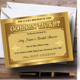 Golden Ticket Personalized Bridal Shower Party Invitations