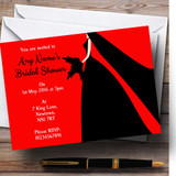 Red Black Bride Personalized Bridal Shower Party Invitations