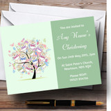 Baby Tree Green Christening Party Personalized Invitations