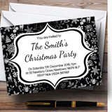 Black & Silver Classique Personalized Christmas Party Invitations