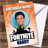 Fortnite Hero Gamer Photo Kids Personalized Children's Birthday Card