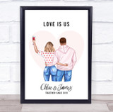 Love Is Us Romantic Gift For Him or Her Personalized Couple Print