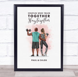 Pink Splash Gym Romantic Gift For Him or Her Personalized Couple Print