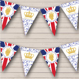 Gold Crown Swirls His Majesty King Charles III Coronation Flag Banner Bunting