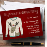 Red Christmas Jumper Personalized Christmas Party Invitations