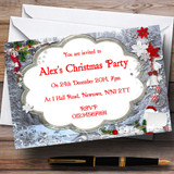 Silver Frames Personalized Christmas Party Invitations