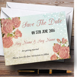 Shabby Chic Vintage Floral Classic Light Personalized Wedding Save The Date Cards