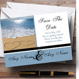 Love Heart Sand Beach Sea Personalized Wedding Save The Date Cards