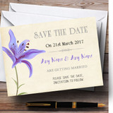 Purple Lily Vintage Personalized Wedding Save The Date Cards