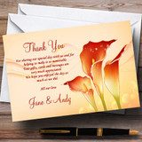 Red Orange Lily Personalized Wedding Thank You Cards