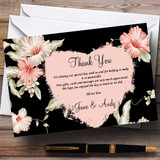 Vintage Black, Coral & Pink Stunning  Personalized Wedding Thank You Cards