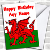 Welsh Flag Wales Personalized Birthday Card